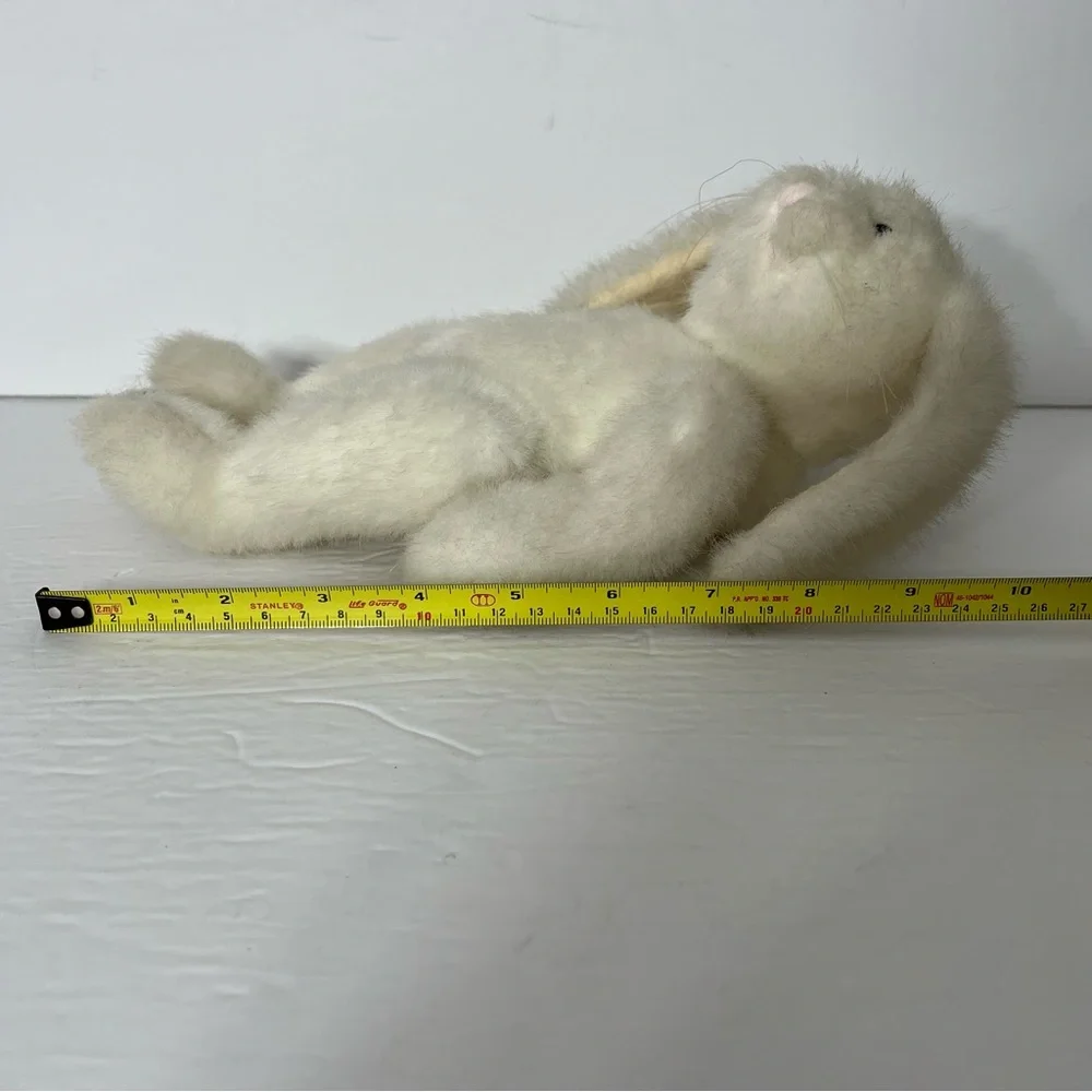 VTG Boyds Collection 1990 Jointed Bunny Plush White with Black Hair 10